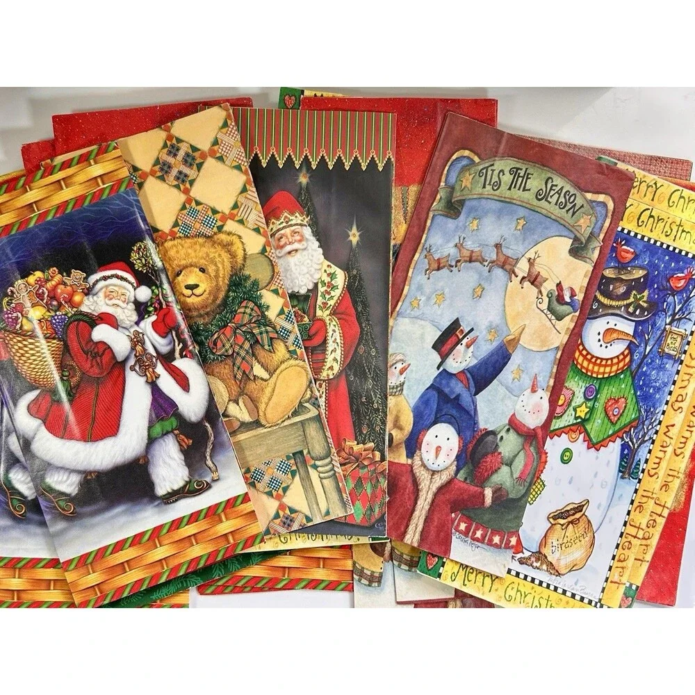 Lot Of 20 - 90’s Christmas Paper Gift Party Bags By The Lindy Bowman Company